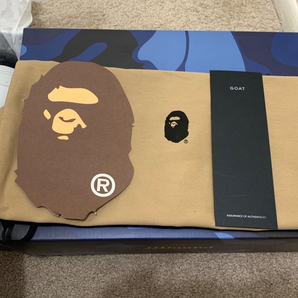 A Bathing Ape Bape Sta JJJJound White Navy Size 7 - Picture 14 of 14